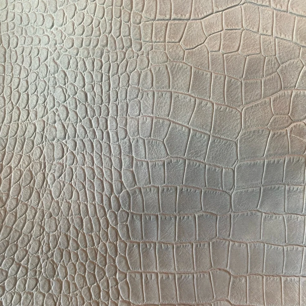 Frye Bianca Crocodile Embossed Grey Suede Large Tote Bag